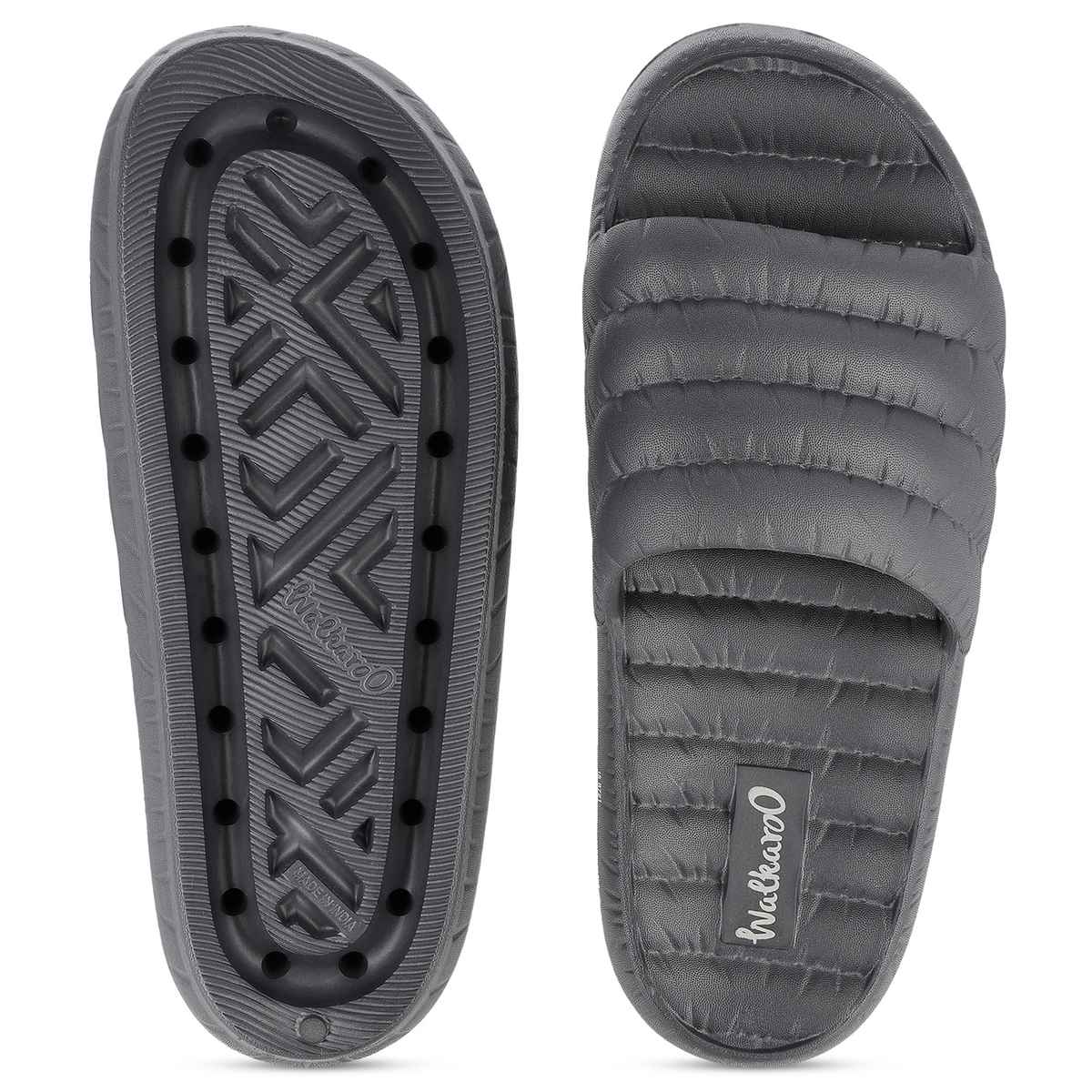 Walkaroo Men's Flip Flop Sliders | WC8770 Dark Grey | UK 9