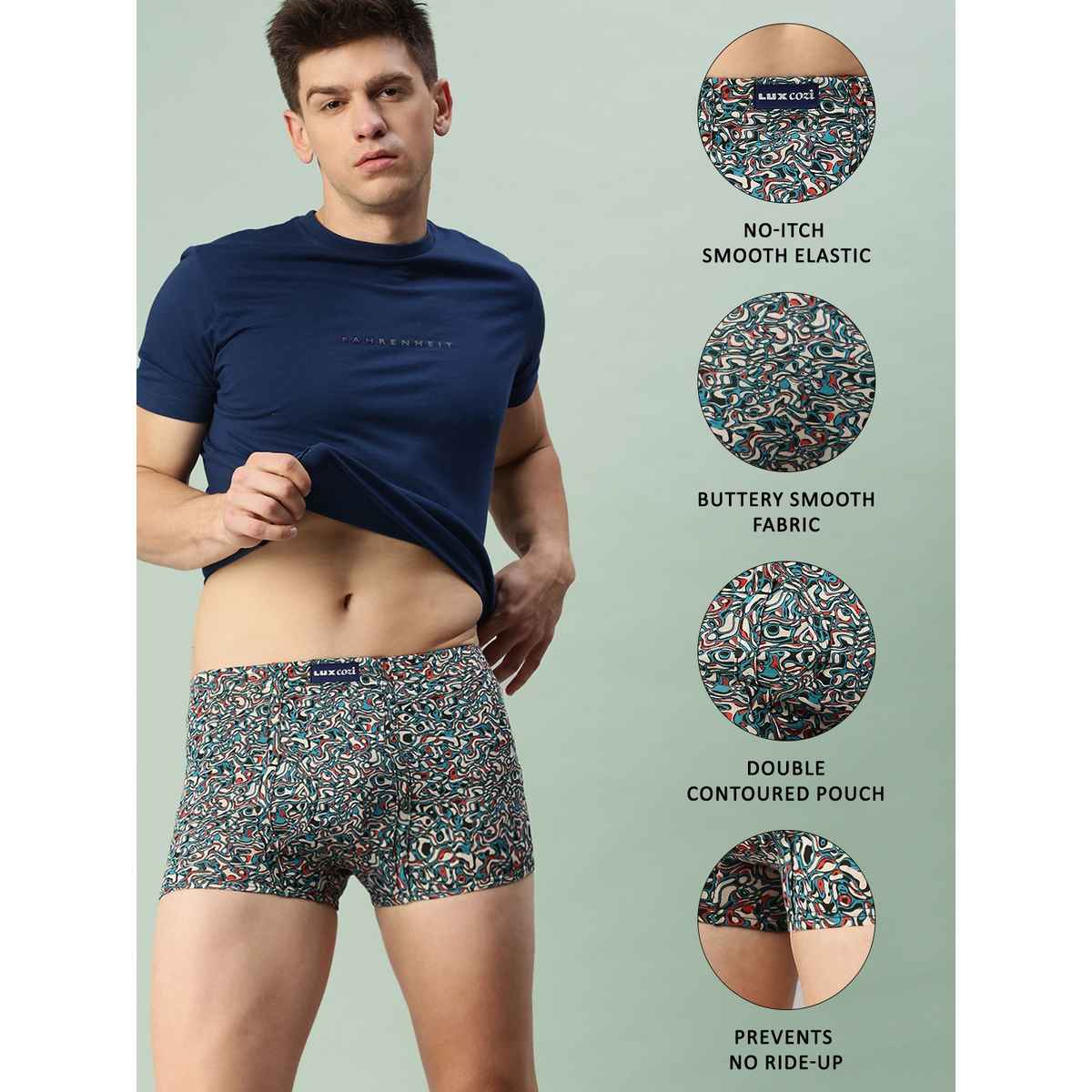 Lux Cozi Men's Printed Trunk | Assorted | 100 cm | Pack of 3