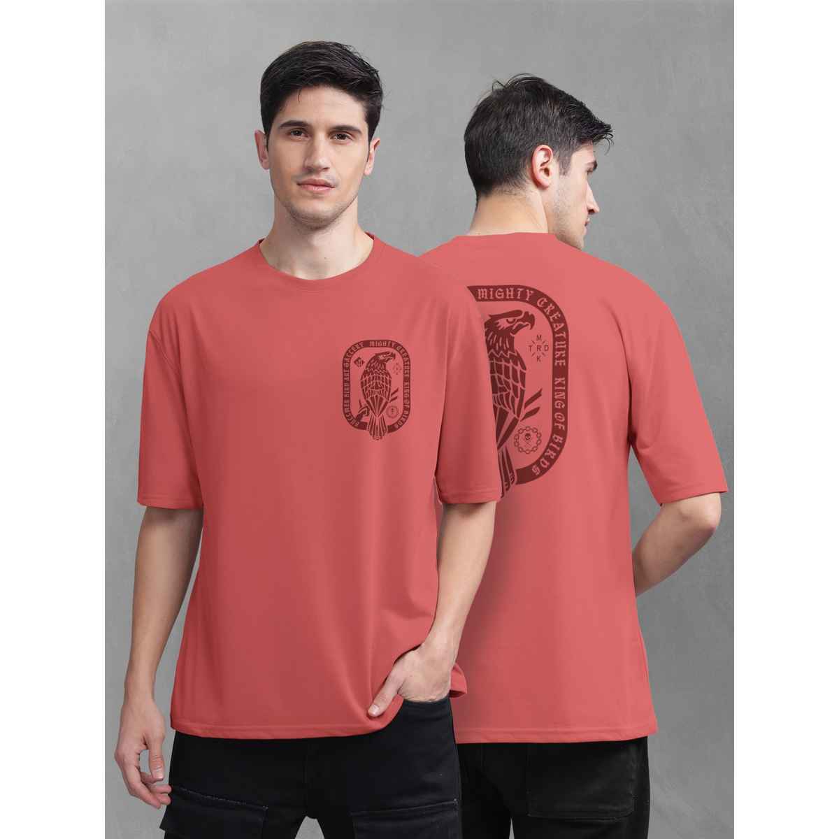 Bullmer Men's T-shirt Round Neck Printed | Red | L