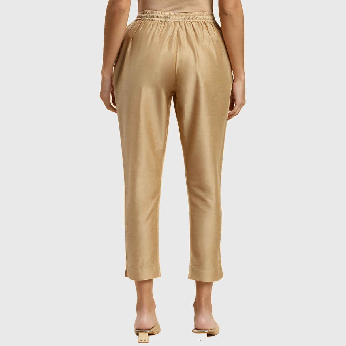 Rangita Women s Beige Solid Ankle Length Pencil Pant | XL