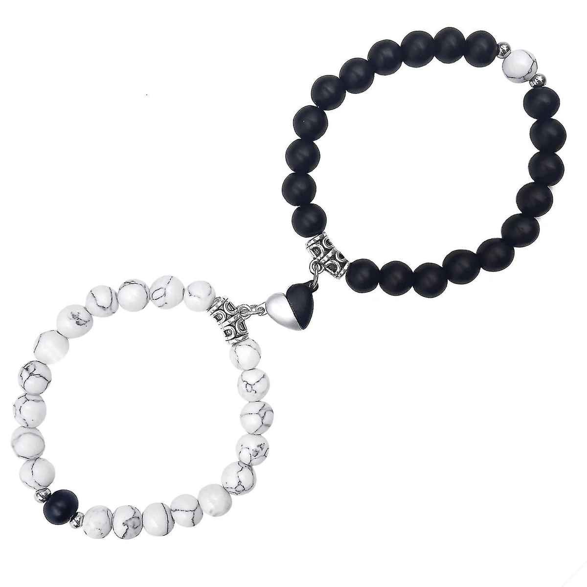 Black And White Magnetic Couple Bracelet