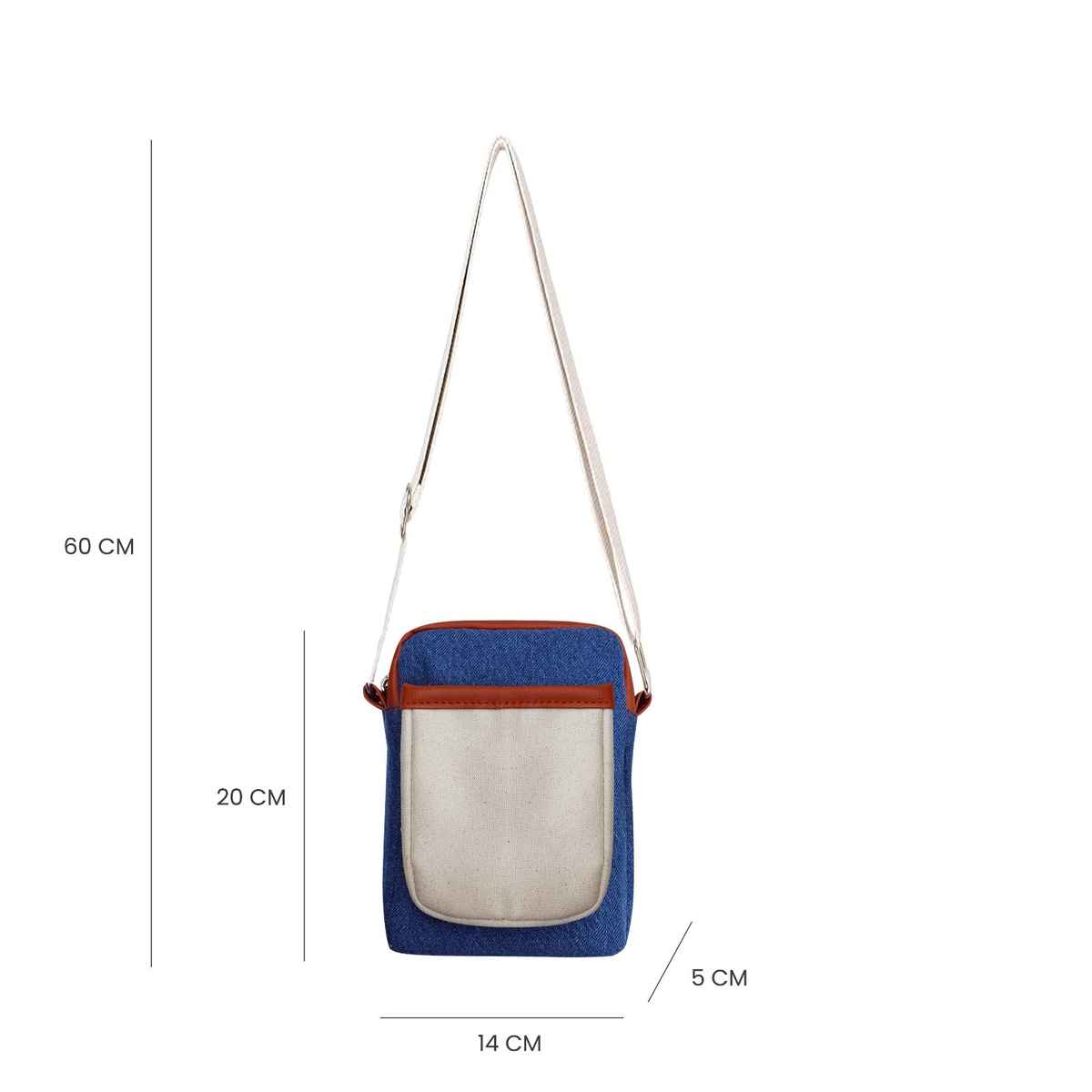 Denim & Canvas Mobile Sling With Pu Accent