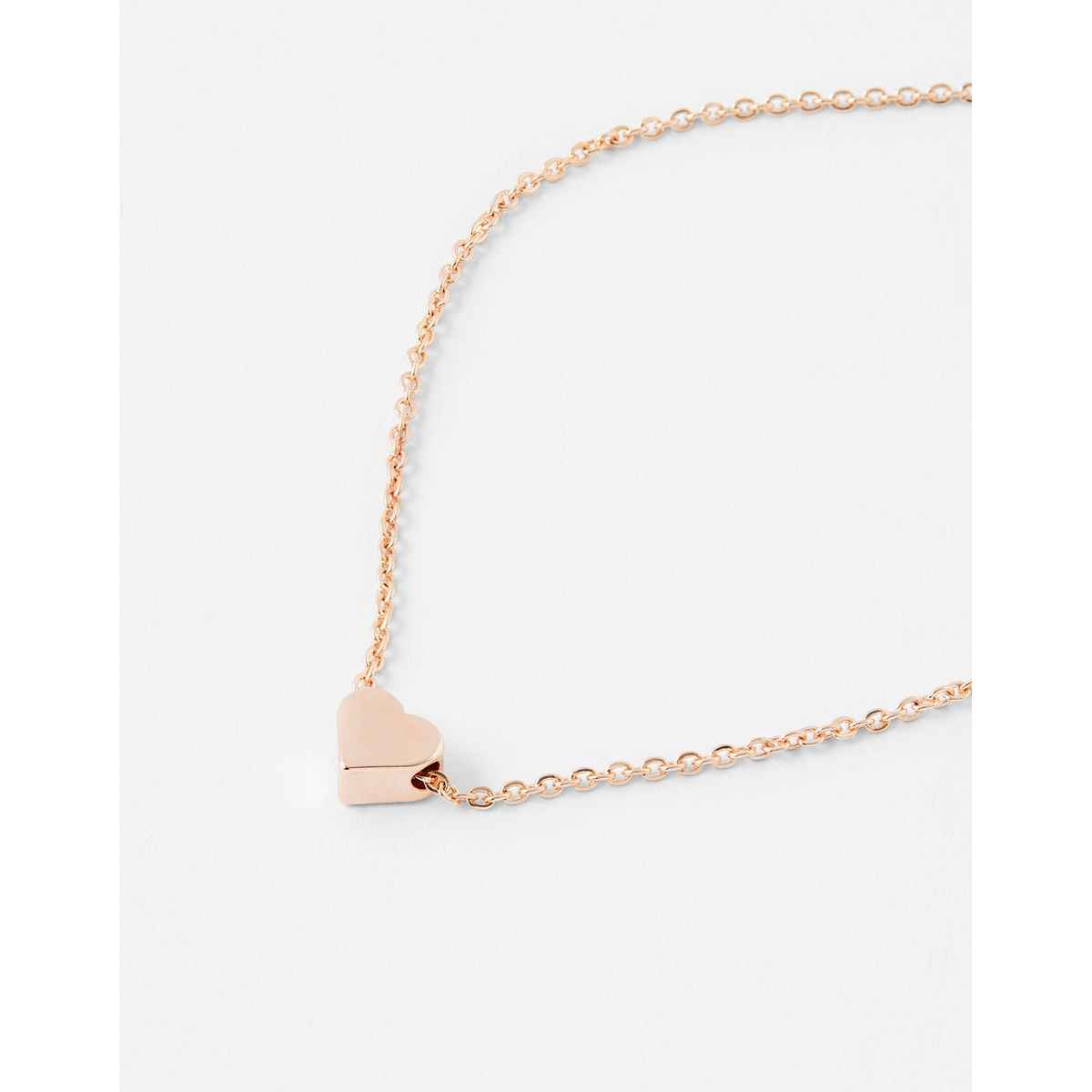 Accessorize London Women's Rose Gold Solid Heart Pendant Necklace