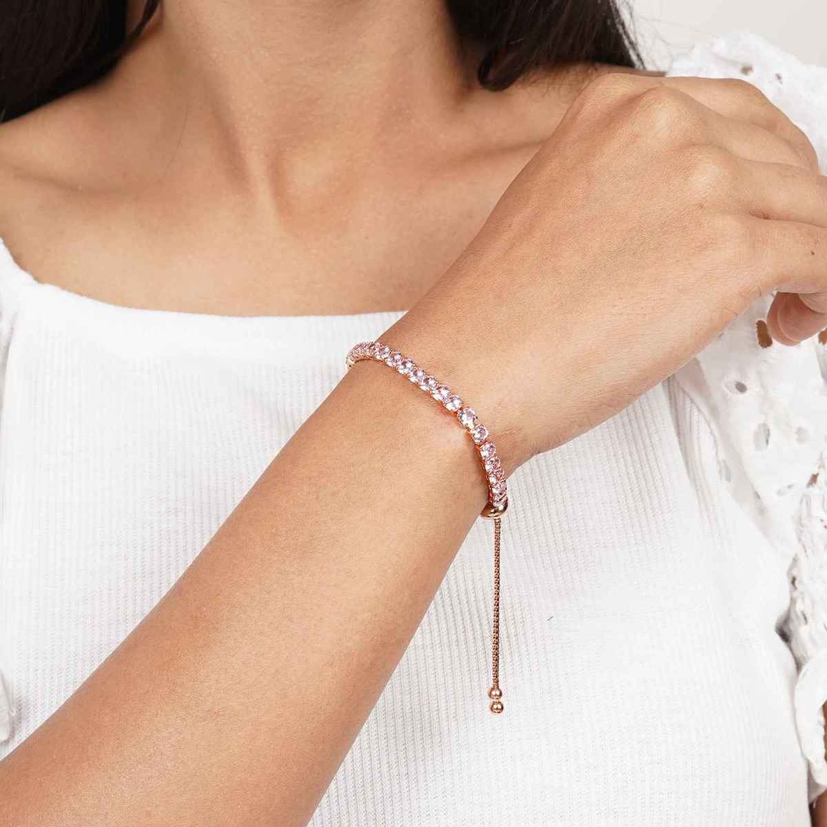 Joker & Witch Nora Rose Gold Tennis Powder Bracelet