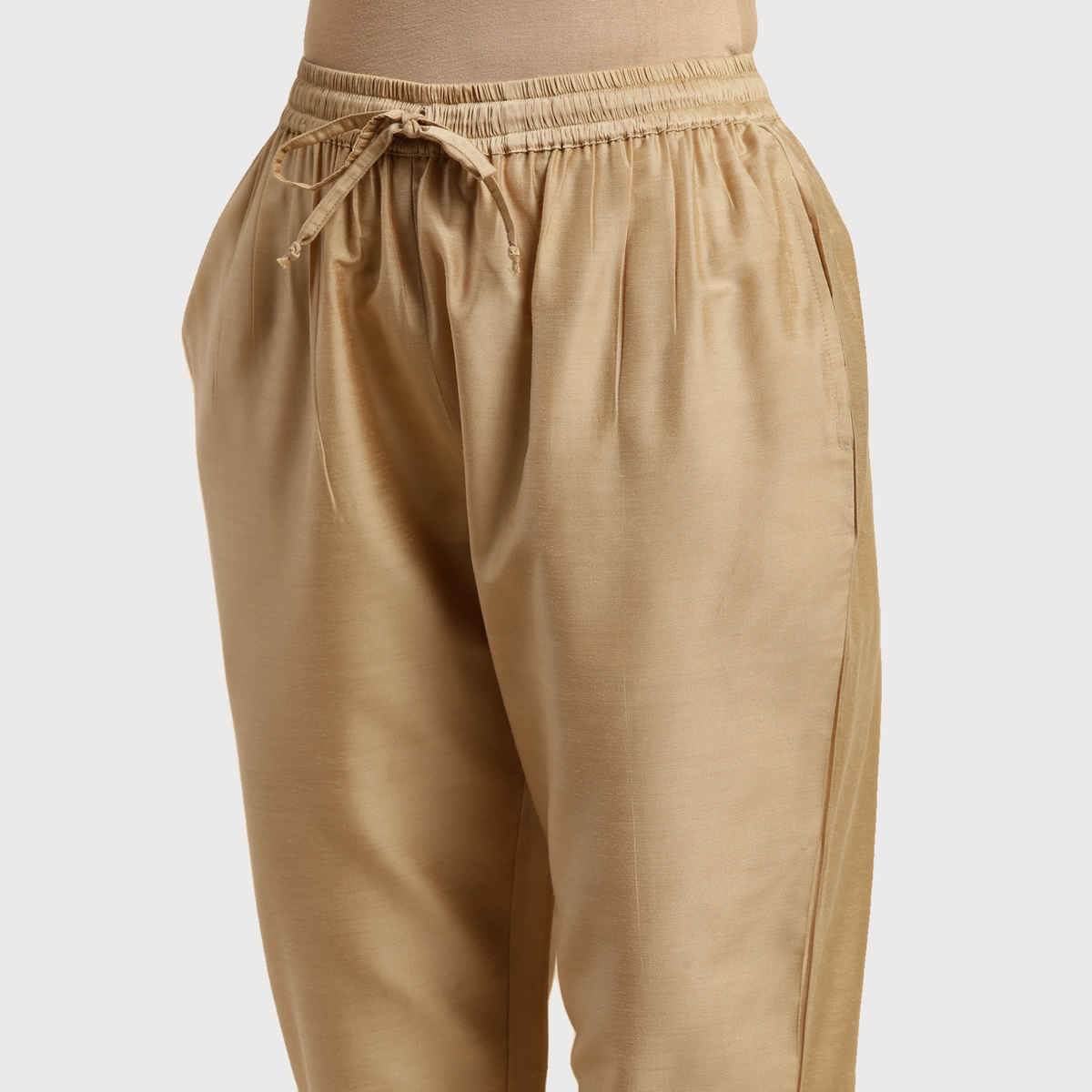 Rangita Women s Beige Solid Ankle Length Pencil Pant | L