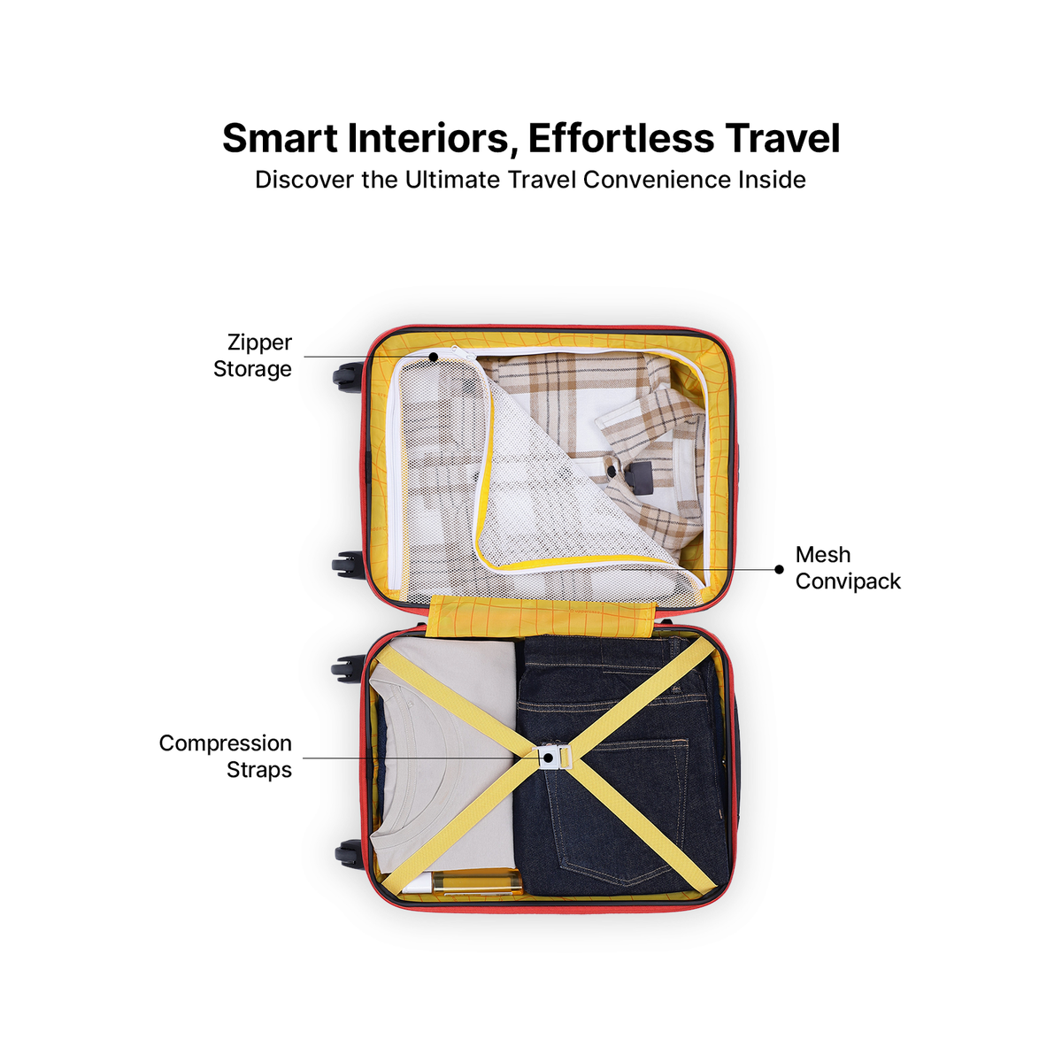 Uppercase Solid Polycarbonate 125 L Retractable Hard Luggage Trolley Bag | Taupe - S
