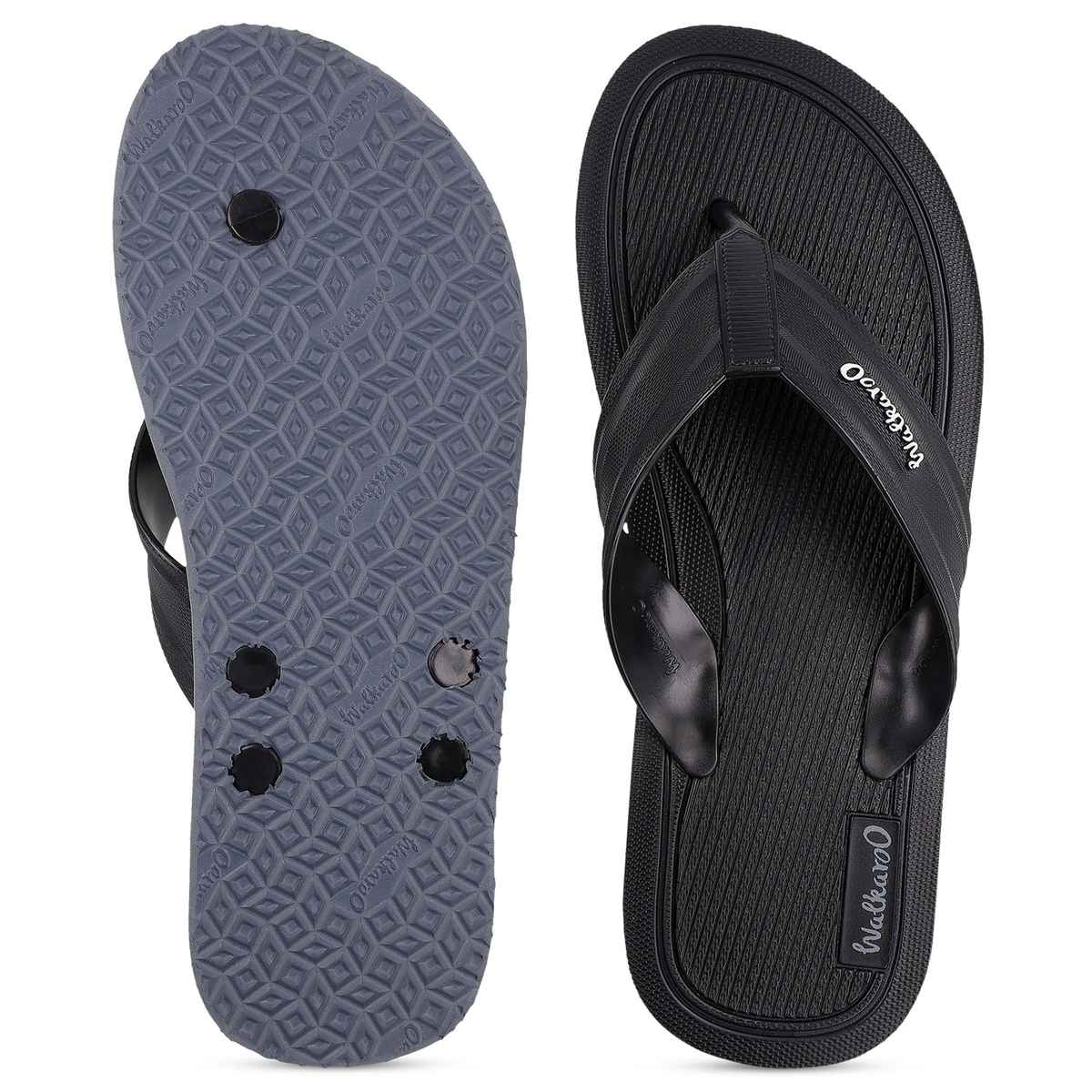 Walkaroo Men's Dailywear Hawai | HG190 Black Grey | UK 10