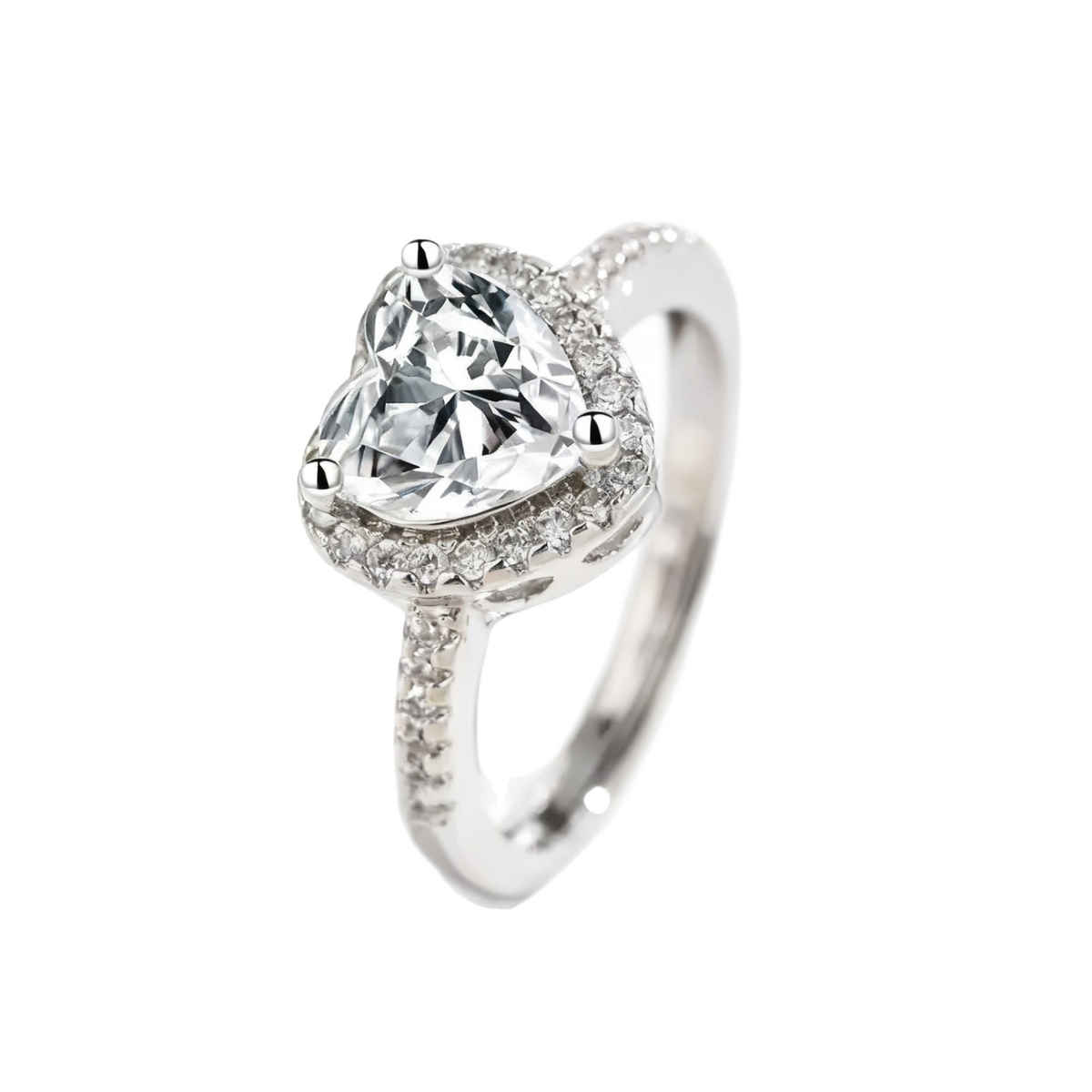 Beautynx Crystal Heart Halo Ring | Silver | BNX-RNG-0006