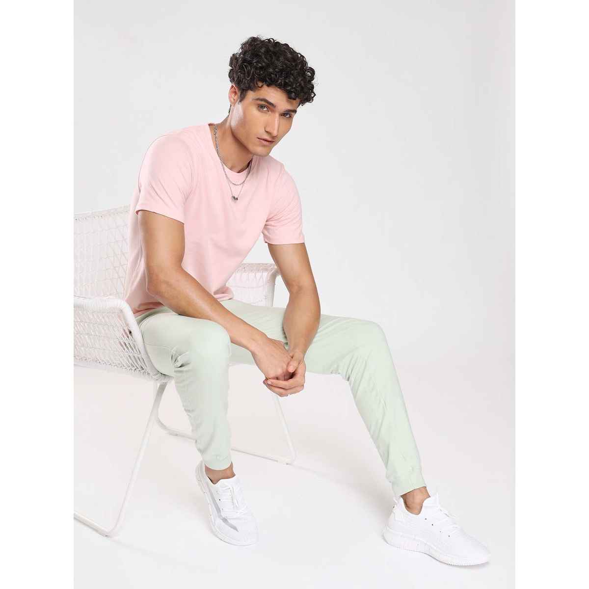 Nobero Men's Plain Classic Fit T-shirt | Blush - XL