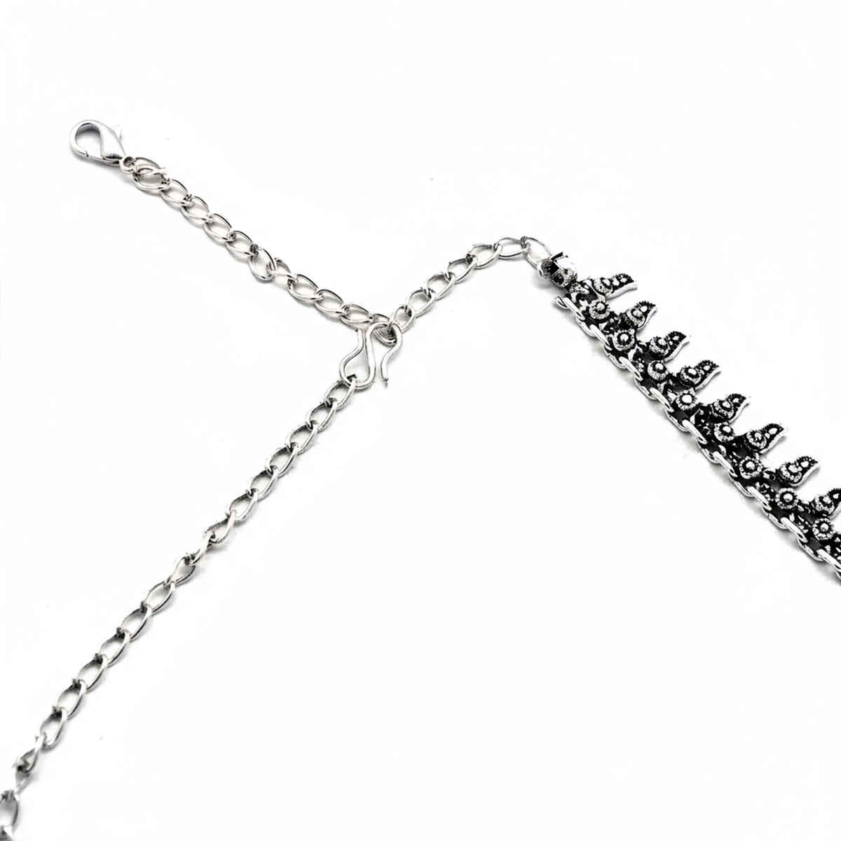 Teejh Kalpi Silver Oxidized Long Necklace