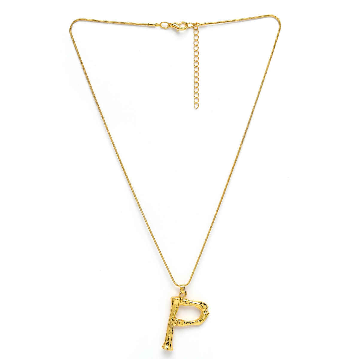 Scintillare By Sukkhi Gold Plated Alphabet P Letter Initials Locket Pendant Alphabet Pendant