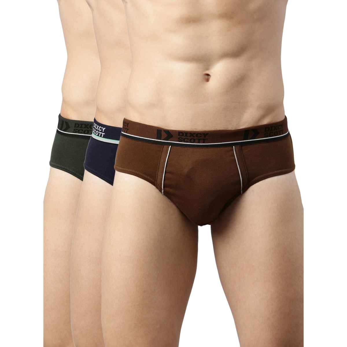 Dixcy Scott Originals Men'S Brief Modern Fit Solid Innerwear (Multicolor-Pack Of 3)