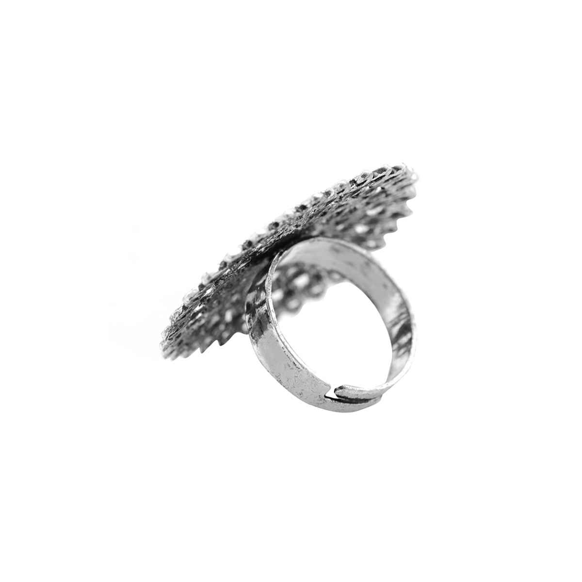 Teejh Ava Silver Oxidized Filigree Ring