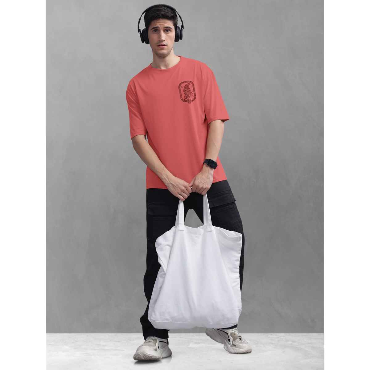 Bullmer Men's T-shirt Round Neck Printed | Red | L