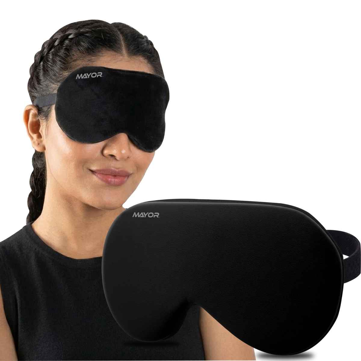 Mayor Premium Smooth Sleep Eye Mask Nap Mask with Comfortable Adjustable Strap