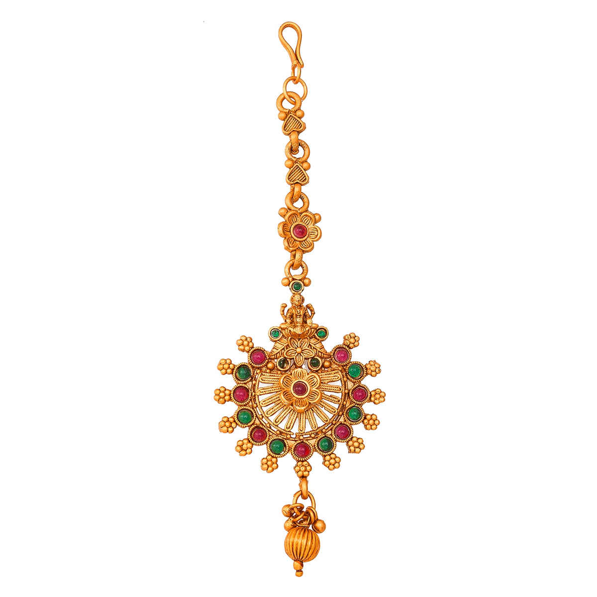 Aadita Traditional Maang Tikka- Gold Plated Kundan & Pearl Headpiece for Bridal & Ethnic Wear