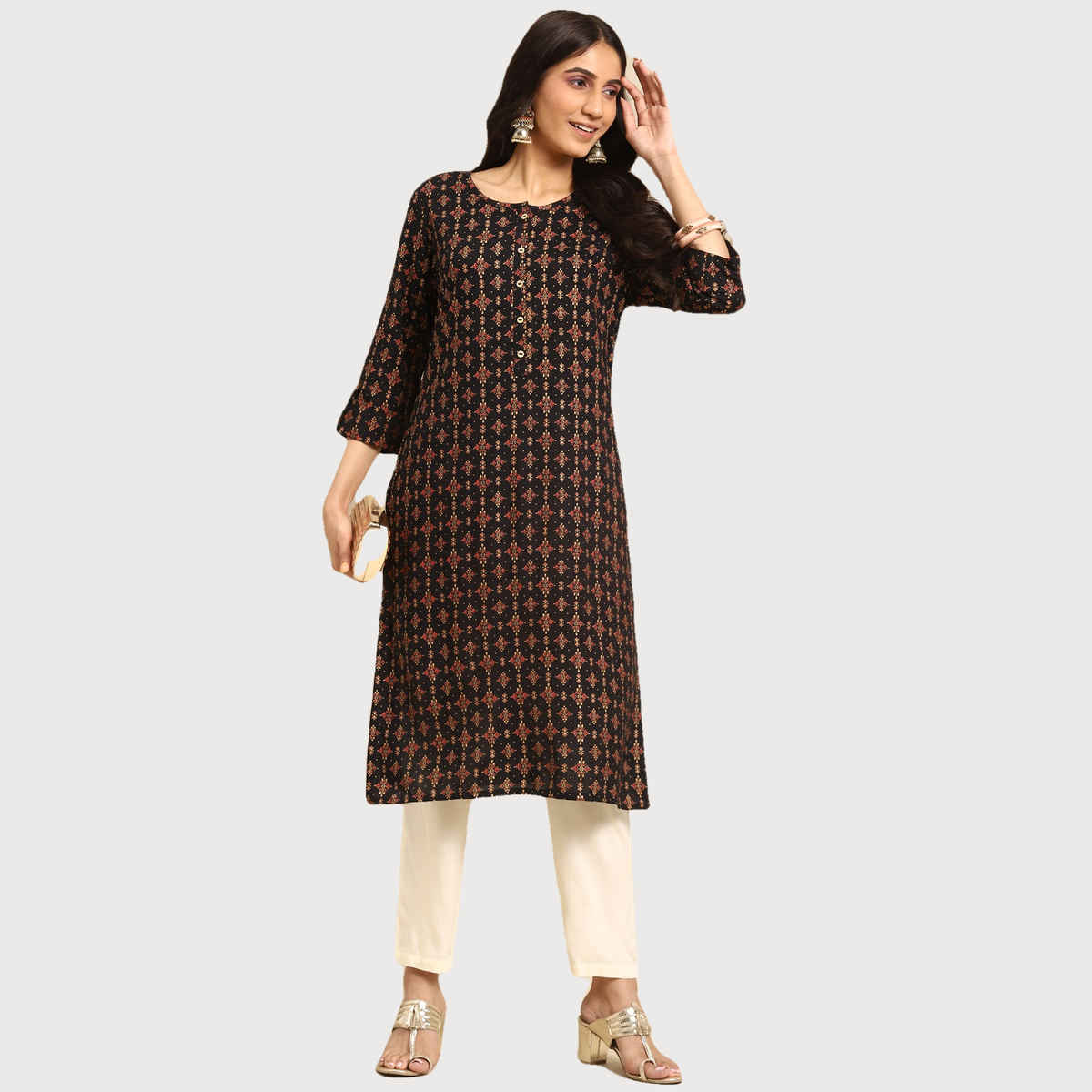 Rangita Women Ankle Length Straight Pant - Solid | Rayon | White | M