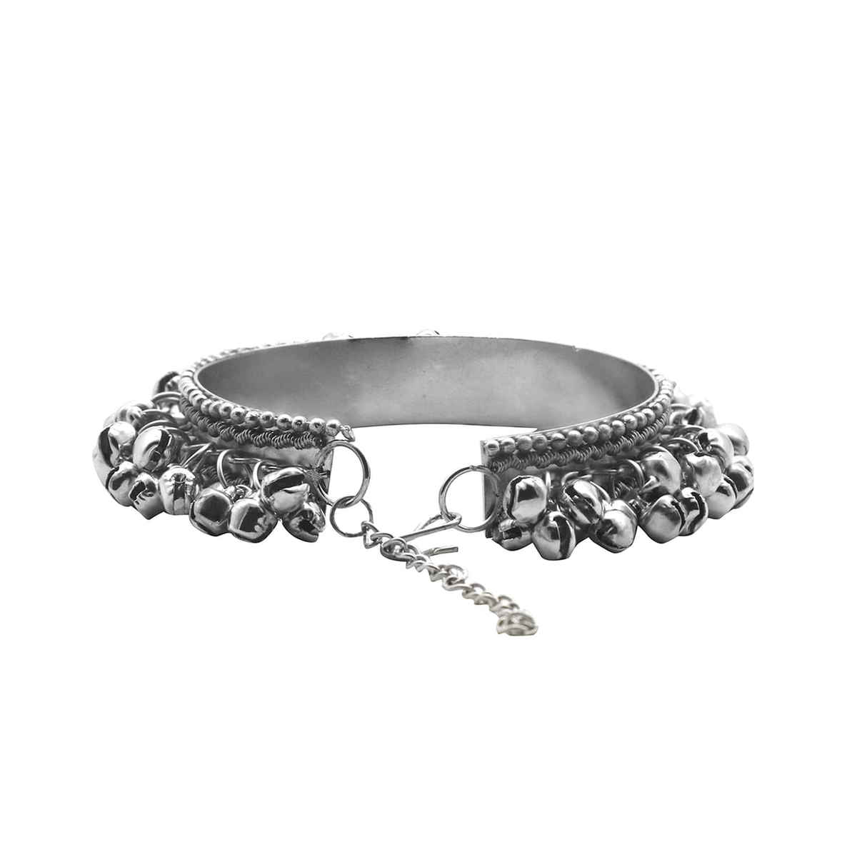 Teejh Teejh Anusha Silver Oxidized Ghungroo Bangle