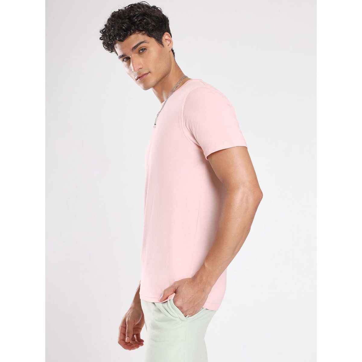 Nobero Men's Plain Classic Fit T-shirt | Blush - XL