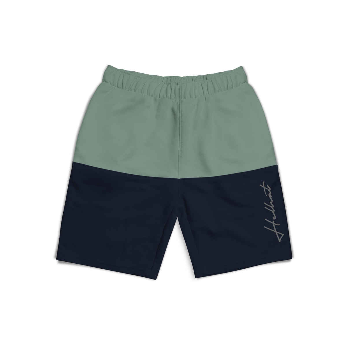 Hellcat Boy's Typographic Colorblocked Mid Rise Shorts | Sea Green | 5-6 Years