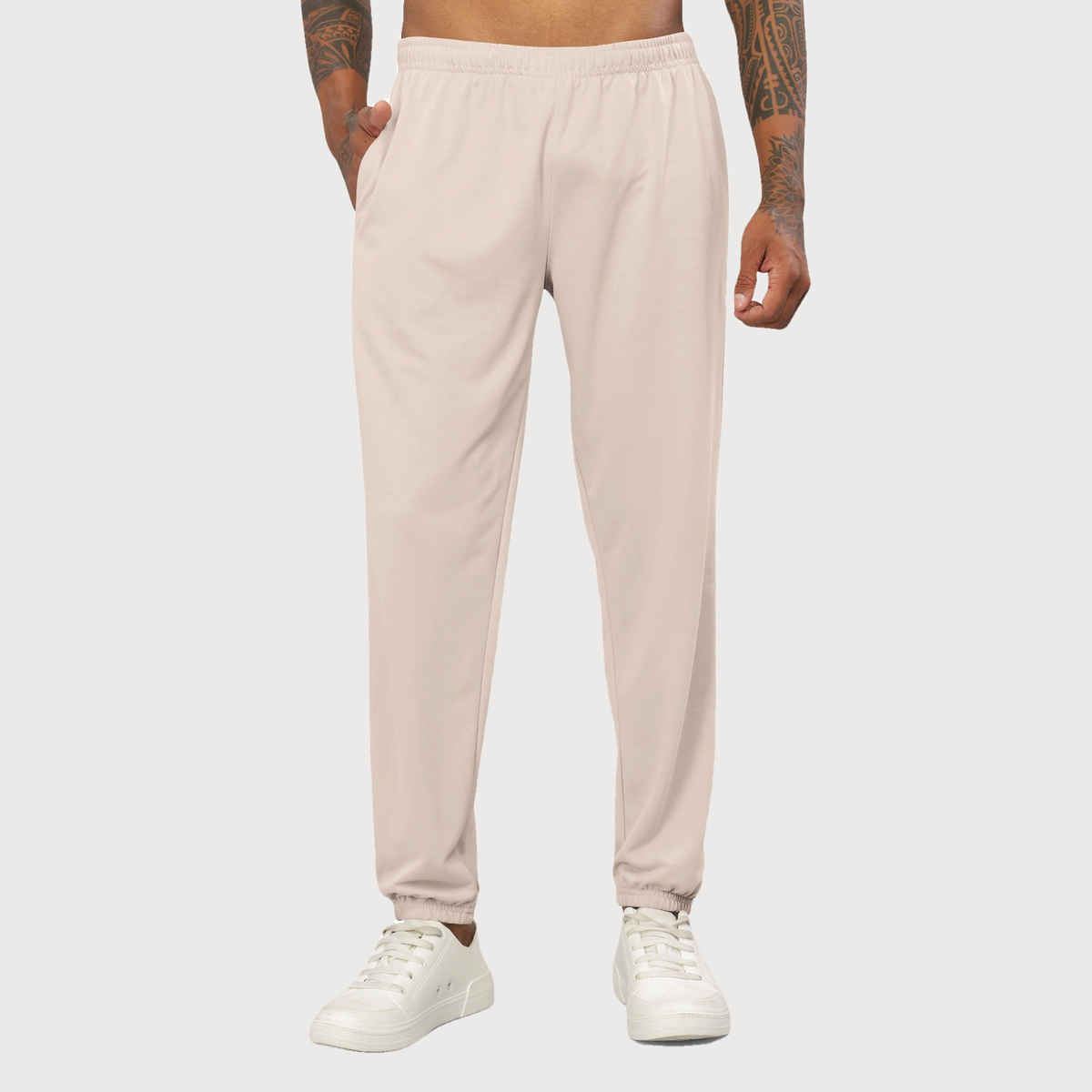 Bullmer Men's Full Sleeve T-shirt Pant Co-ords Set | Beige - M