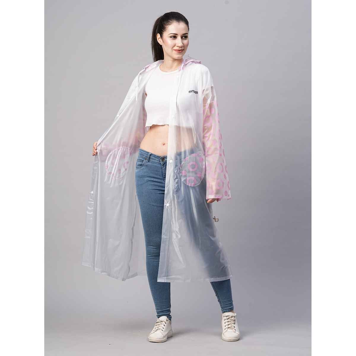 Citizen Ladies Pvc Printed Long Coat - Fixed Size