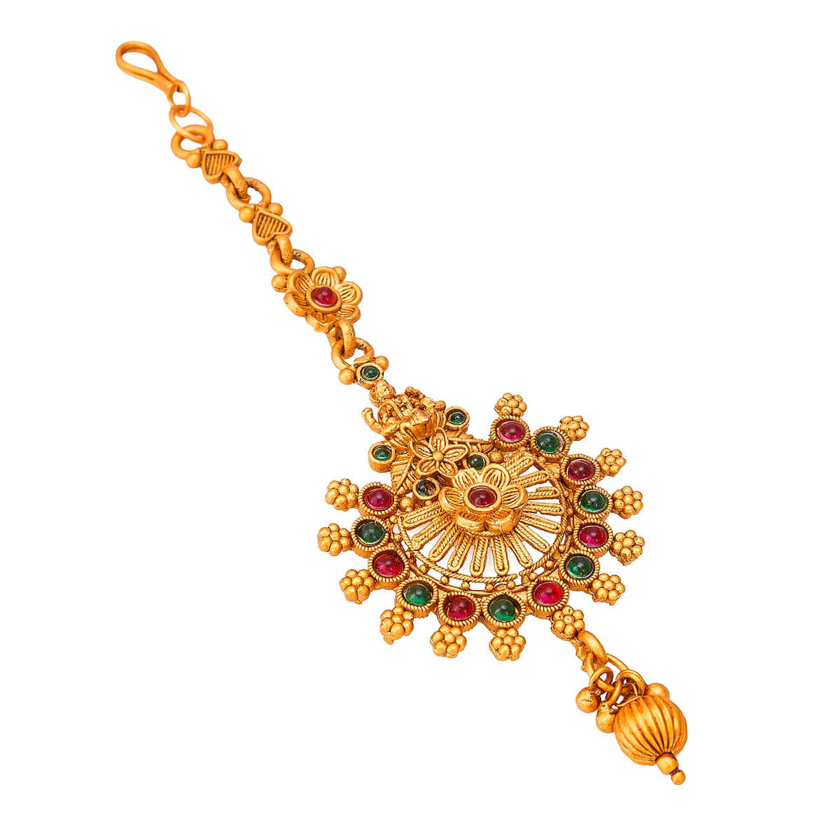 Aadita Traditional Maang Tikka- Gold Plated Kundan & Pearl Headpiece for Bridal & Ethnic Wear