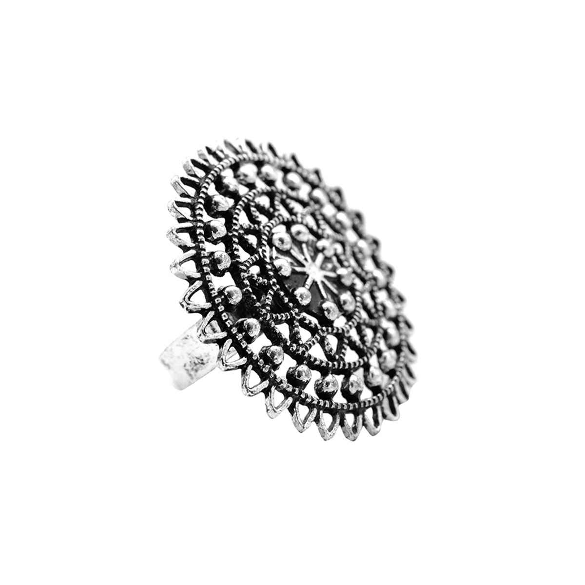 Teejh Ava Silver Oxidized Filigree Ring