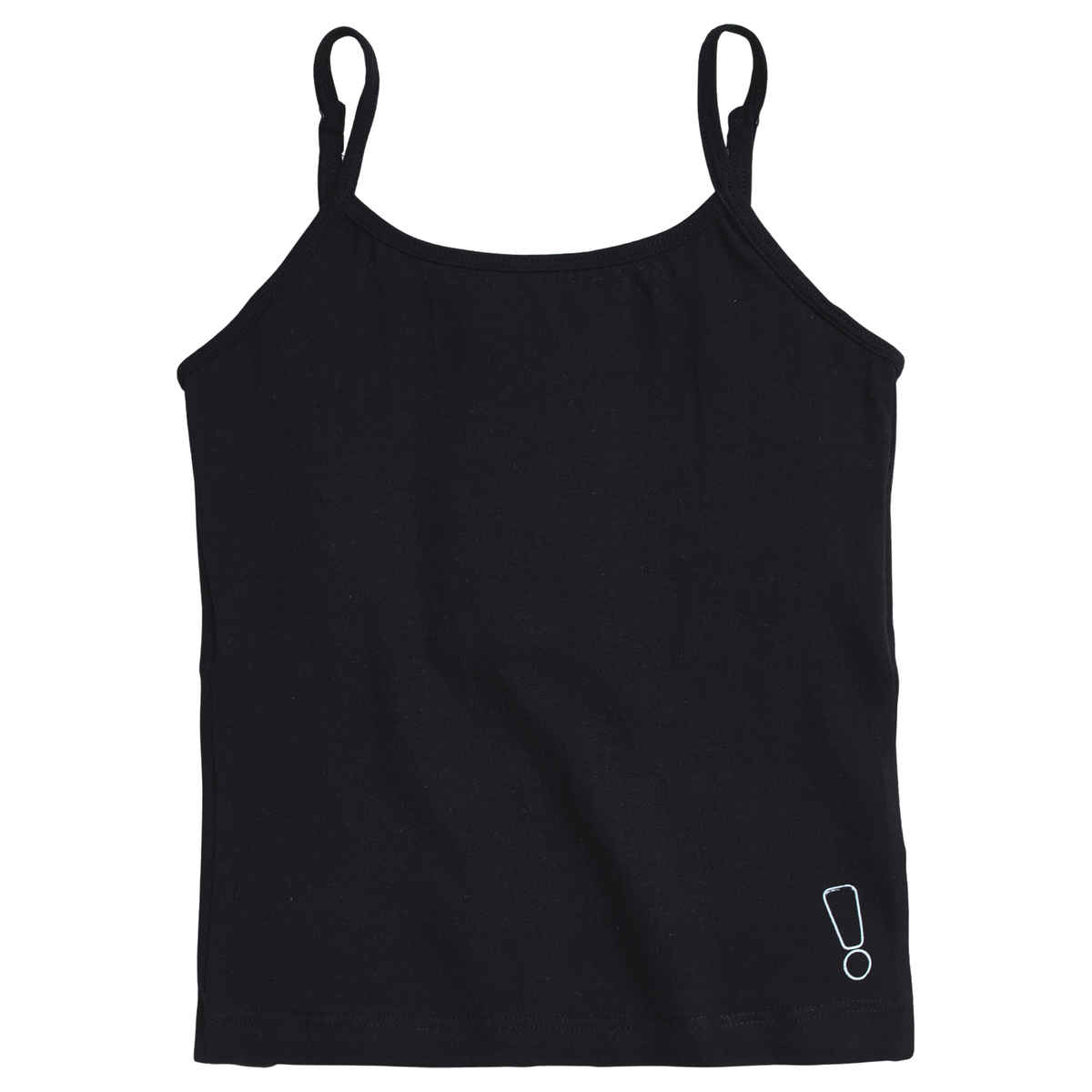 Plan B Girls Cotton Padded Camisole | Built-in Light Padding | Black - 10-12 Yrs