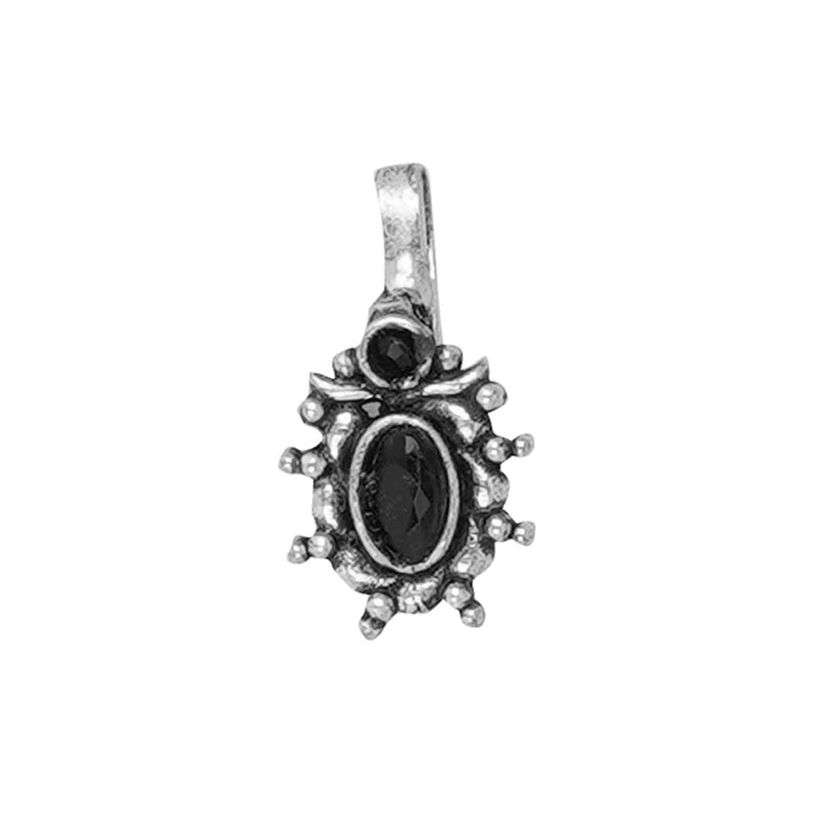 Teejh Teejh Parthavi Black Stone Nose Pin