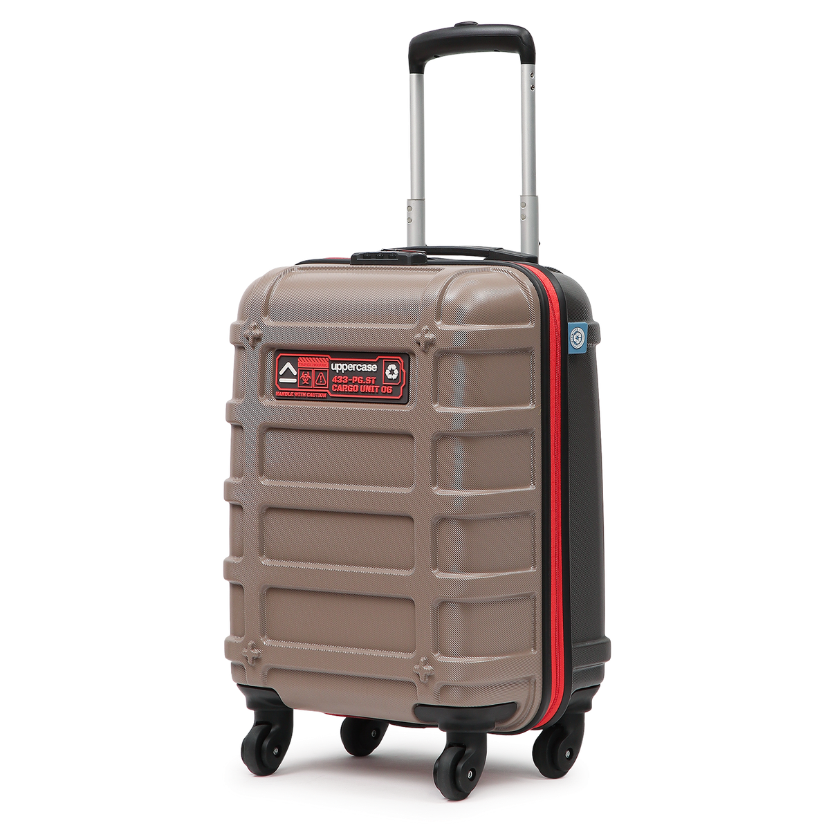 Uppercase Solid Polycarbonate 125 L Retractable Hard Luggage Trolley Bag | Taupe - S