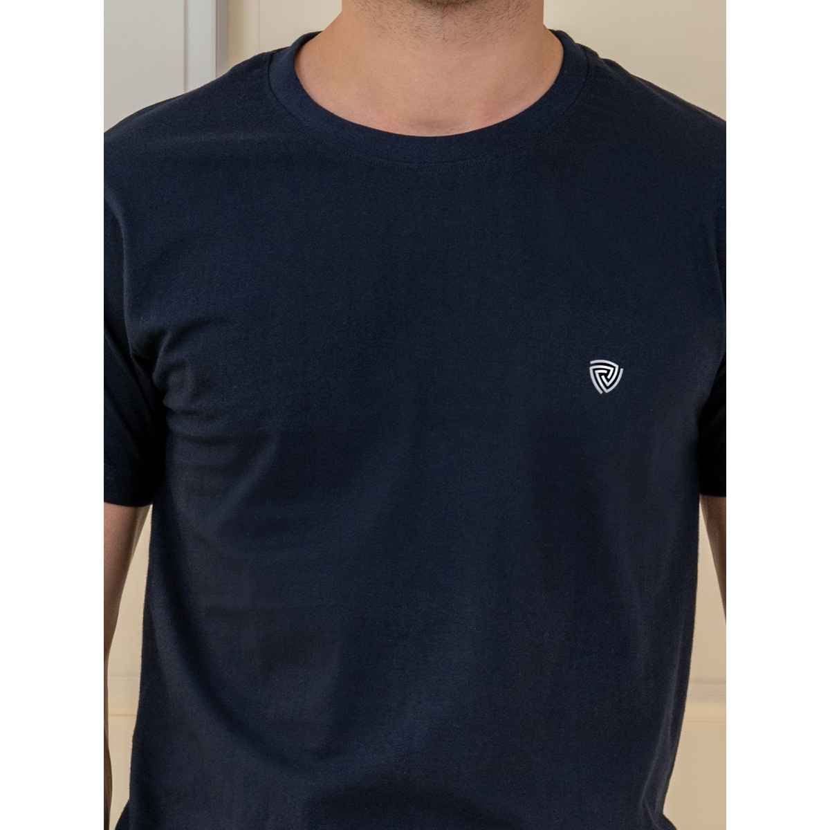 Lux Cozi Men s Ultimate Comfort & Style Round Neck Cotton T-shirt | Navy Blue | Size | L