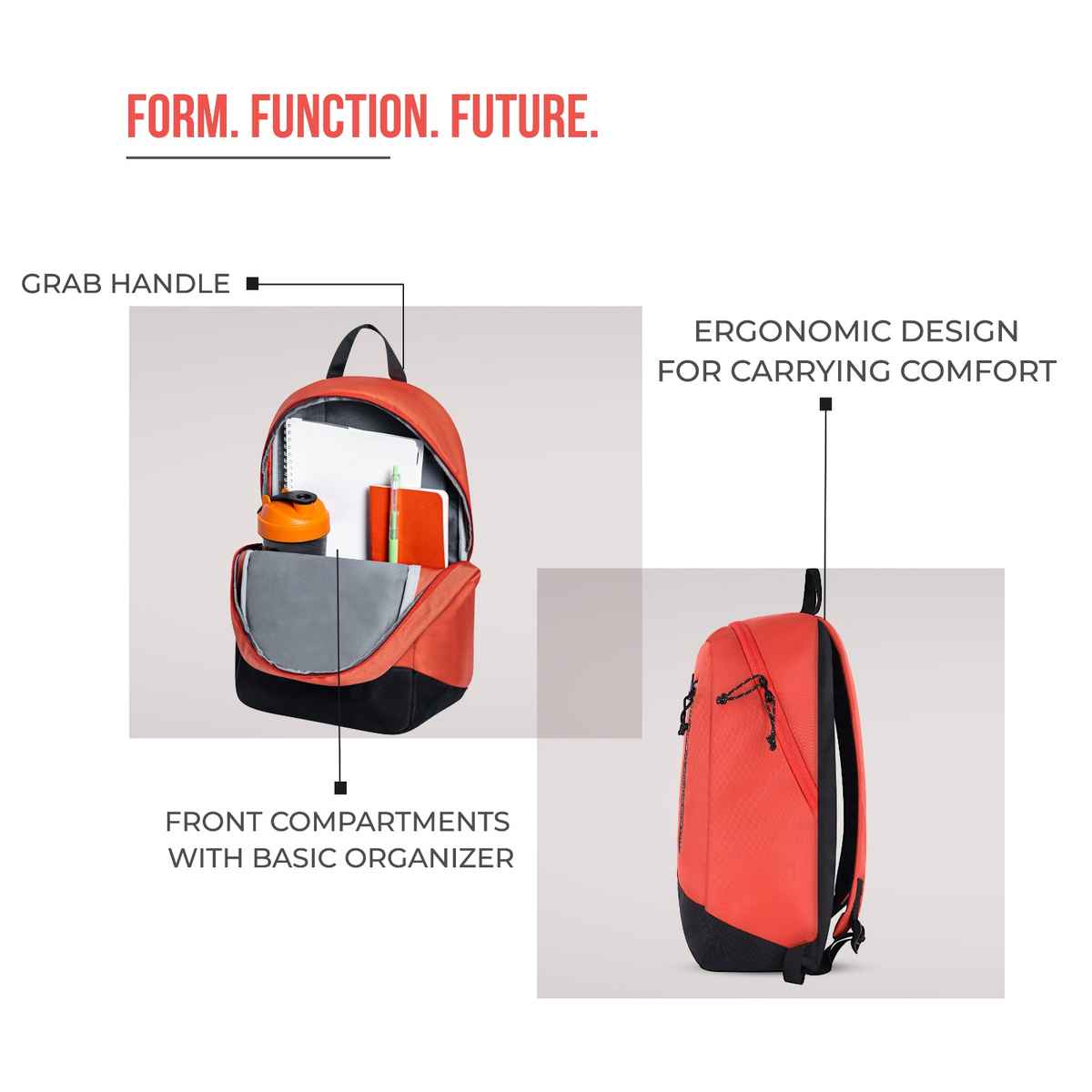 Gear Unisex Solid Polyester 16 L Backpack | Assorted - M