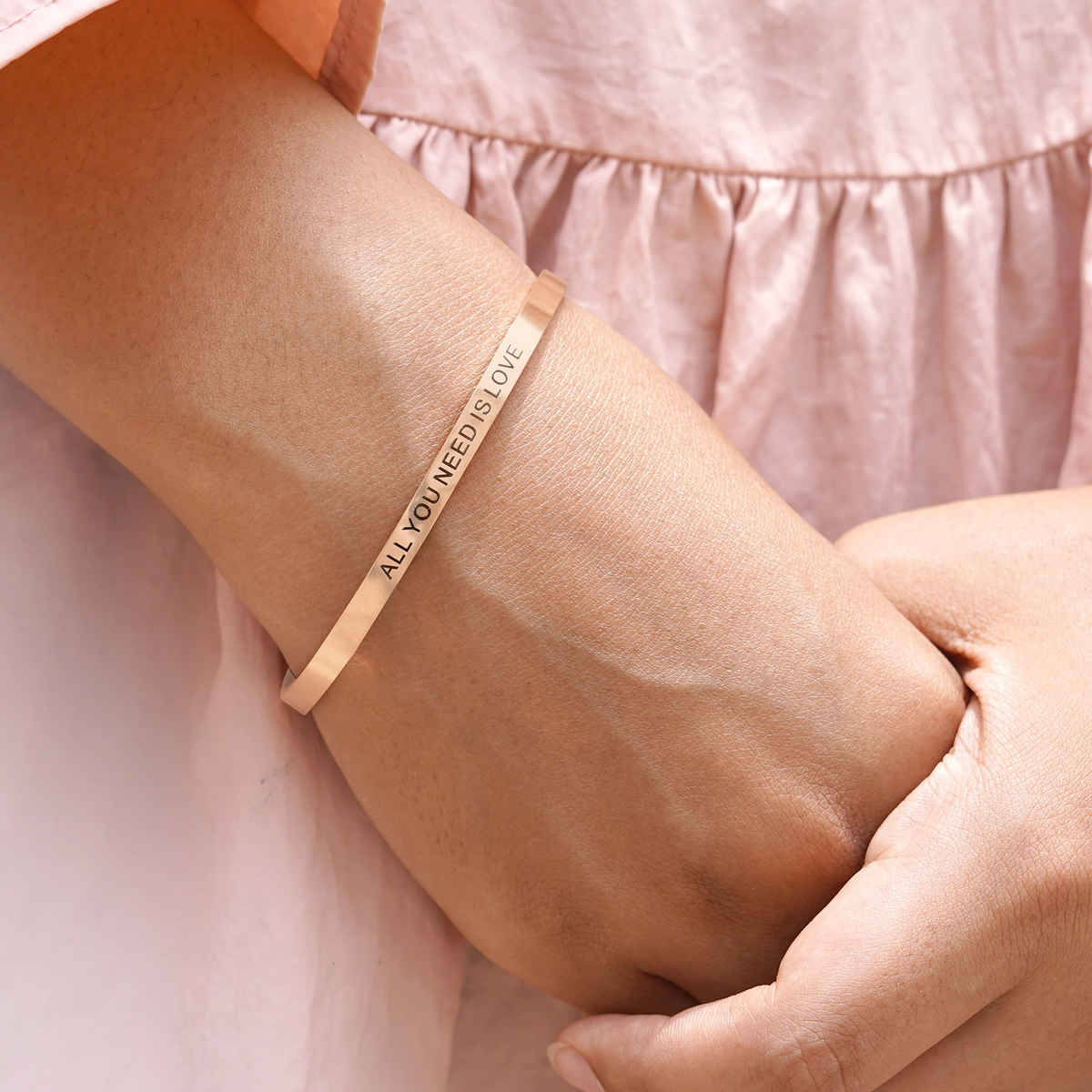 Joker & Witch All You Need Is Love Rose Gold Mantra Band