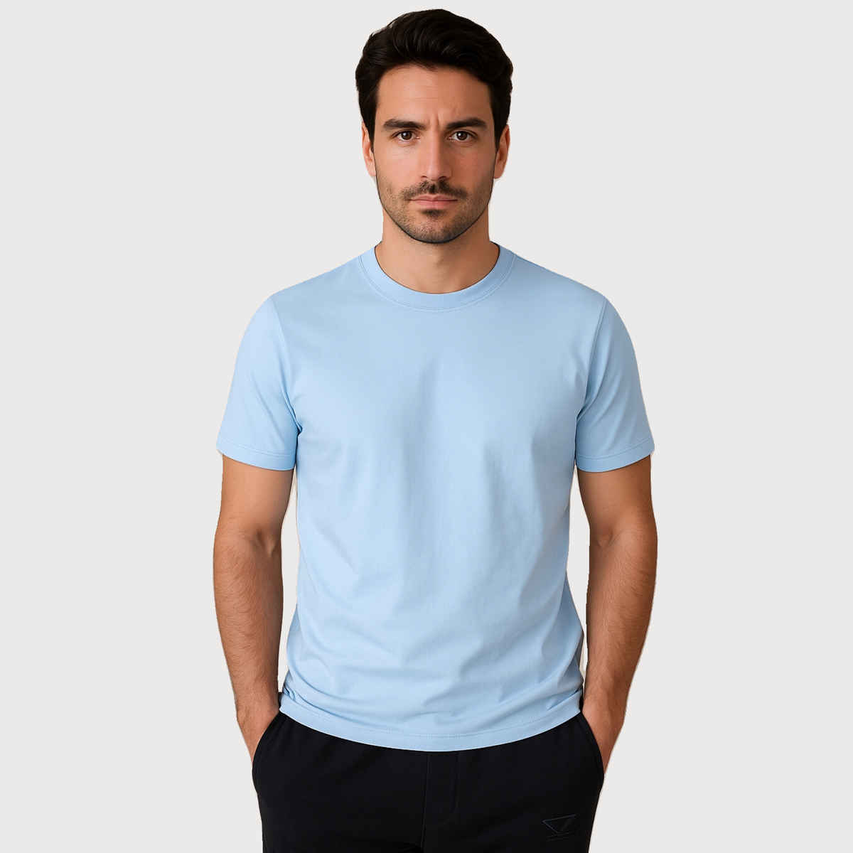 EQL Unisex Select Cotton Lycra T-Shirt | Light Blue - S