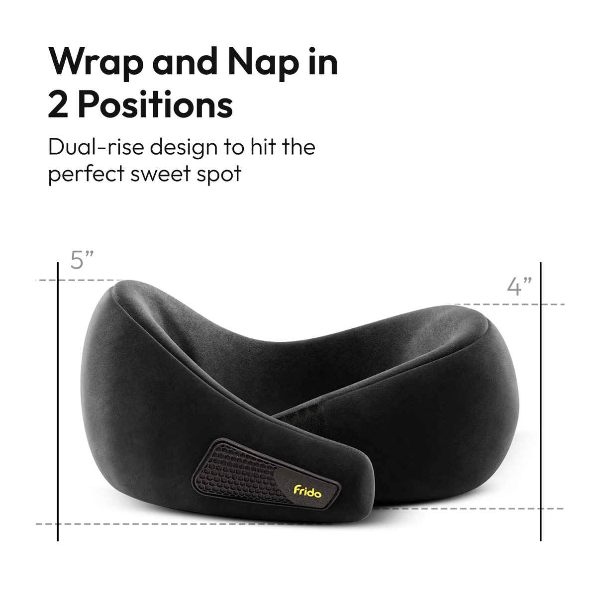 Frido Unisex Memory Foam Neck Pillow | Bluish Gray - Free Size