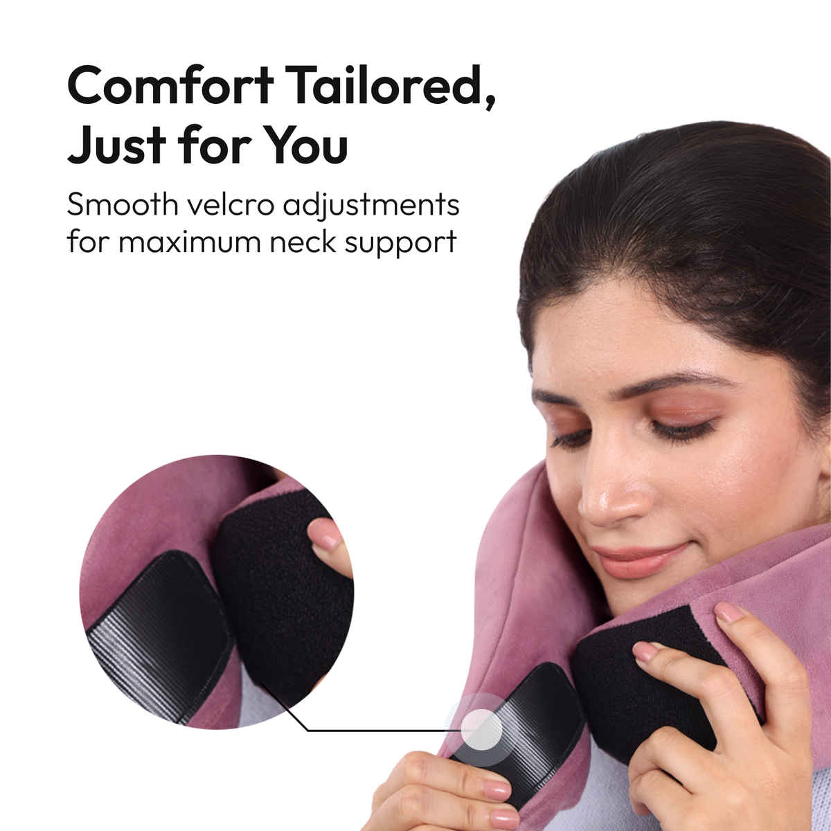 Frido Unisex Solid Memory Foam Neck Pillow | Wine - Free Size