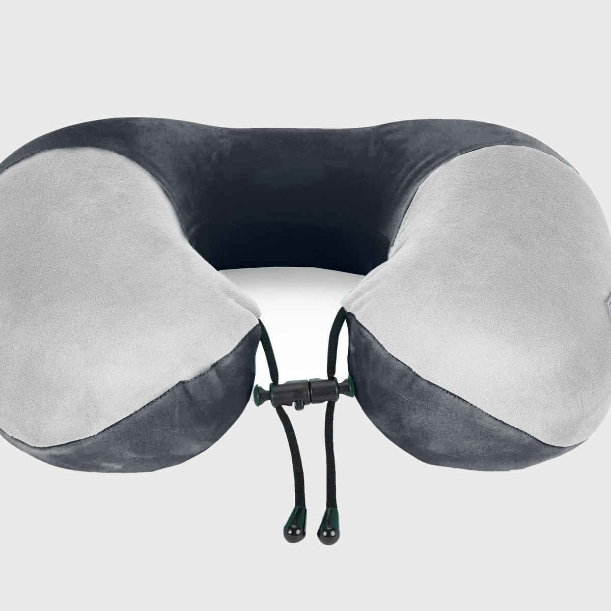 Nasher Miles 100% Pure Memory Foam Travel Neck Pillow- Stable Neck Support- Black And Grey