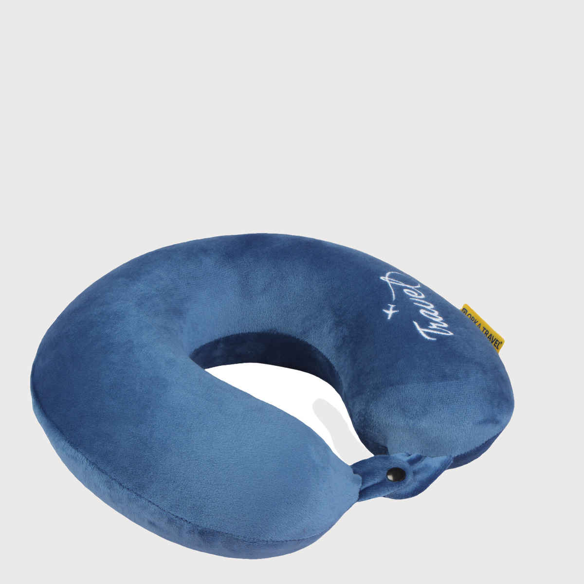 ORKA Unisex Solid Embroidery Supersoft Neck Pillow | Blue - M