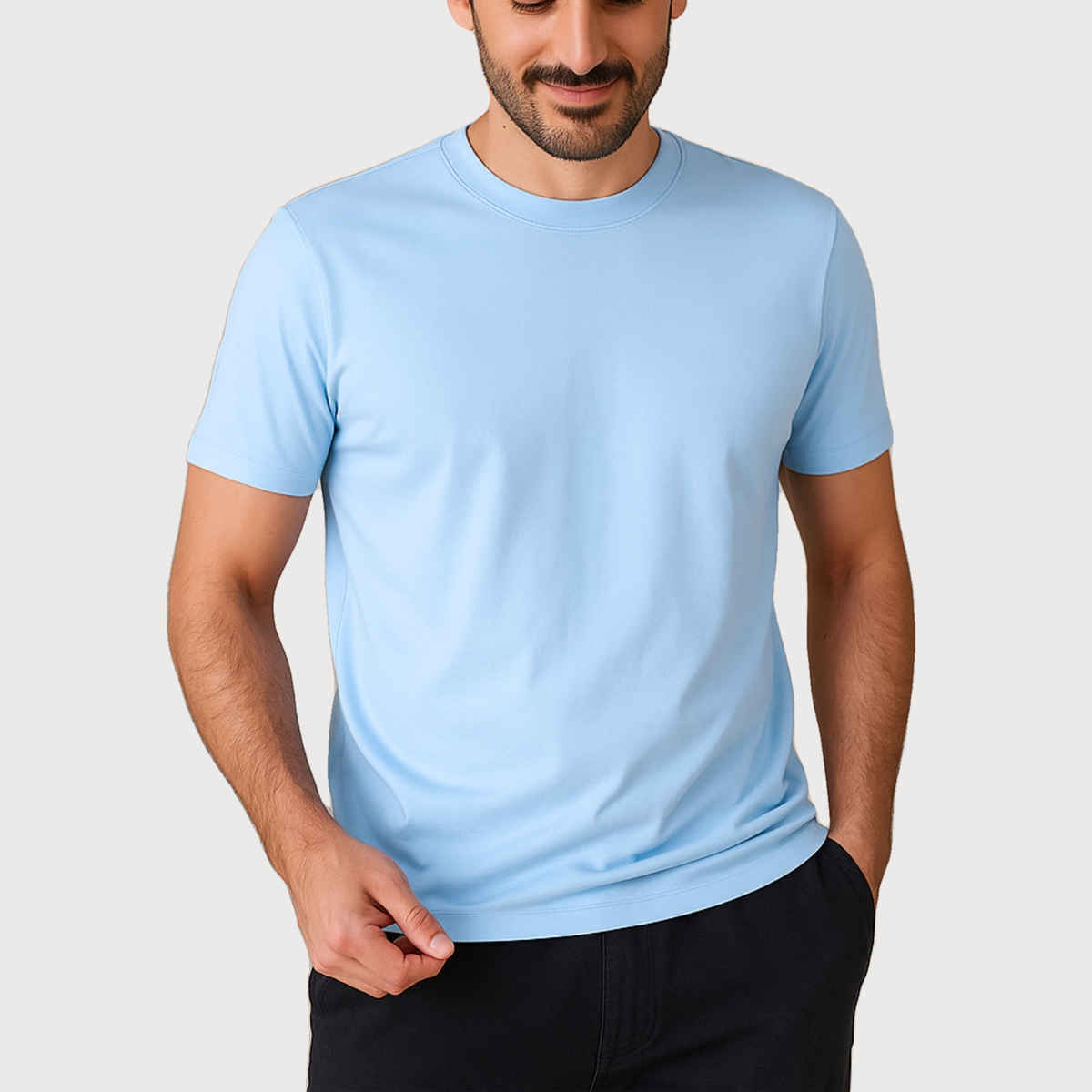 EQL Unisex Select Cotton Lycra T-Shirt | Light Blue - M