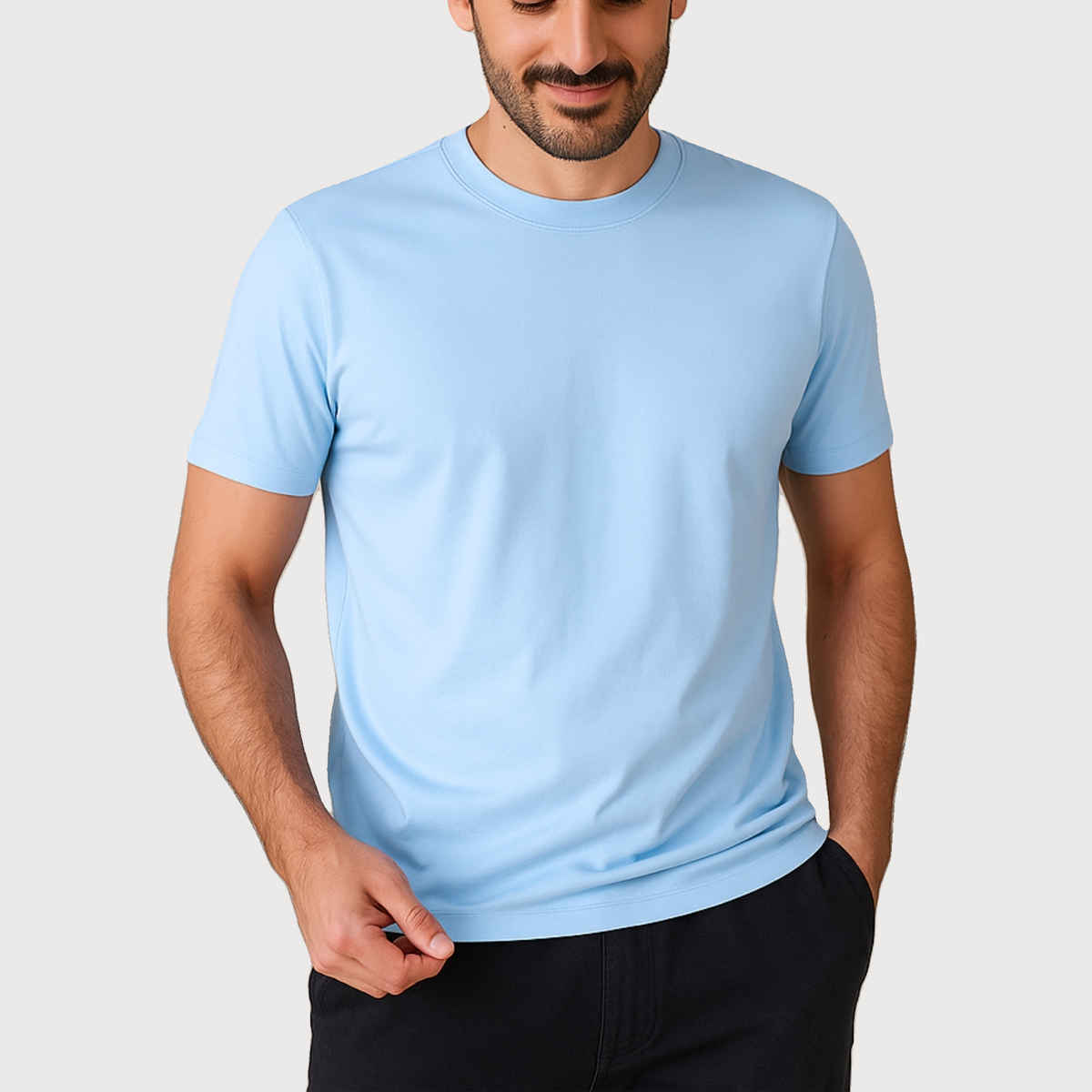 EQL Unisex Select Cotton Lycra T-Shirt | Light Blue - S