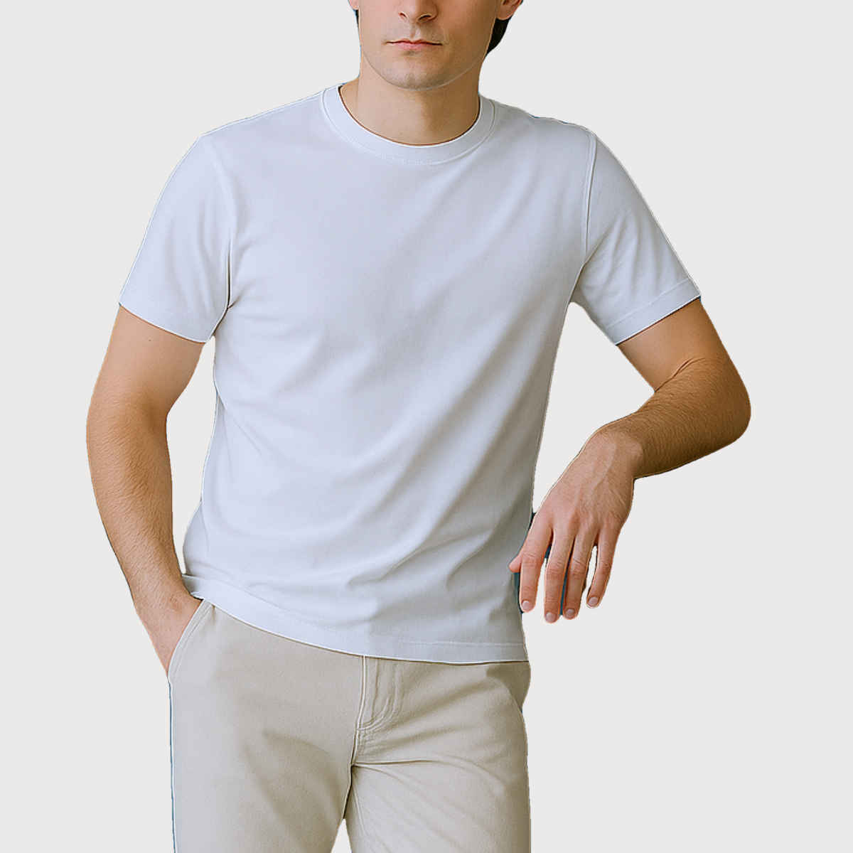 EQL Unisex Select Cotton Lycra T-Shirt | White - S