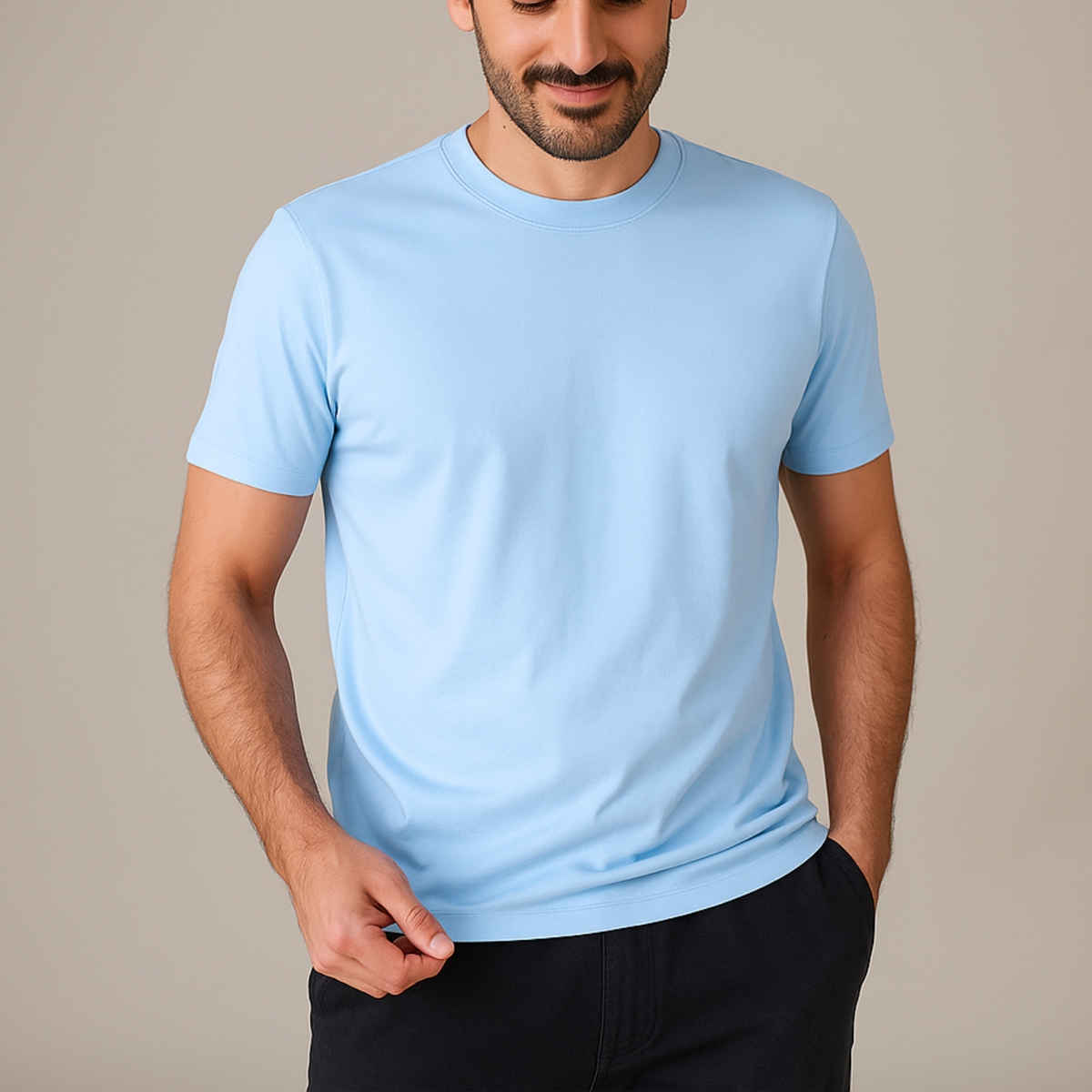 EQL Unisex Select Cotton Lycra T-Shirt | Light Blue - L