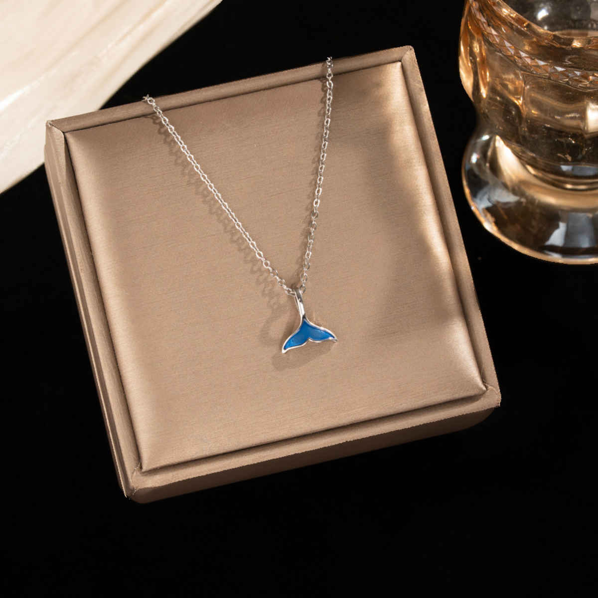 Beautynx Blue Whale Tail Necklace | Silver | BNX-NK-0023
