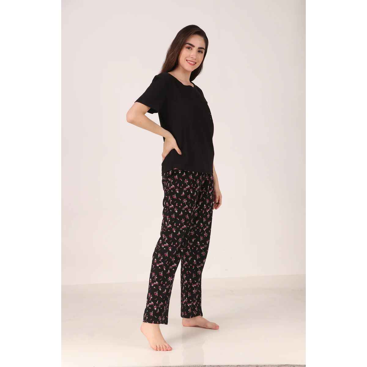 Masha Women's Flower Pink Cotton Pajamas | Set | M