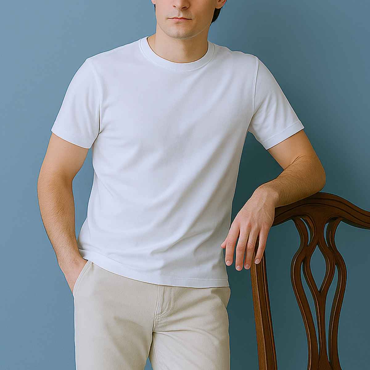 EQL Unisex Select Cotton Lycra T-Shirt | White - L