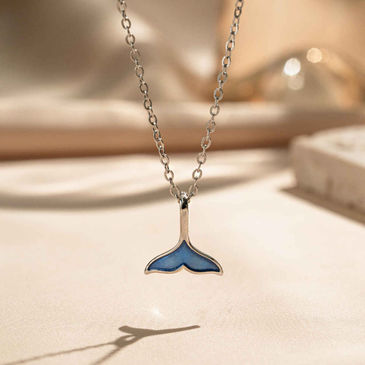 Beautynx Blue Whale Tail Necklace | Silver | BNX-NK-0023