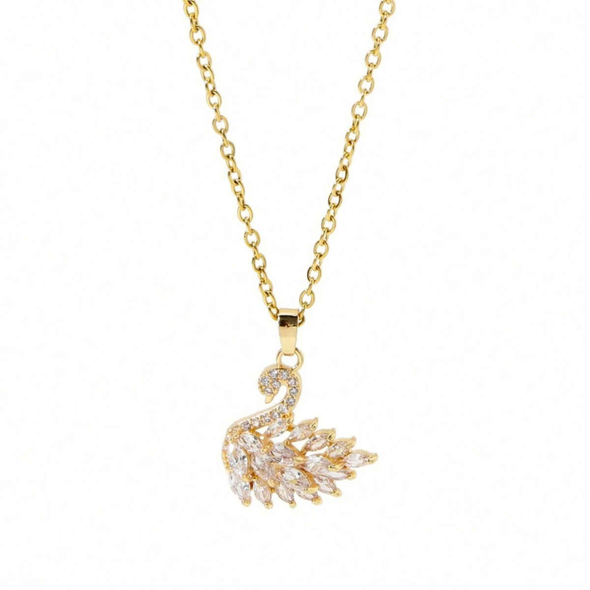 Beautynx Swan Glow Crystal Necklace | Gold | BNX-NK-0015