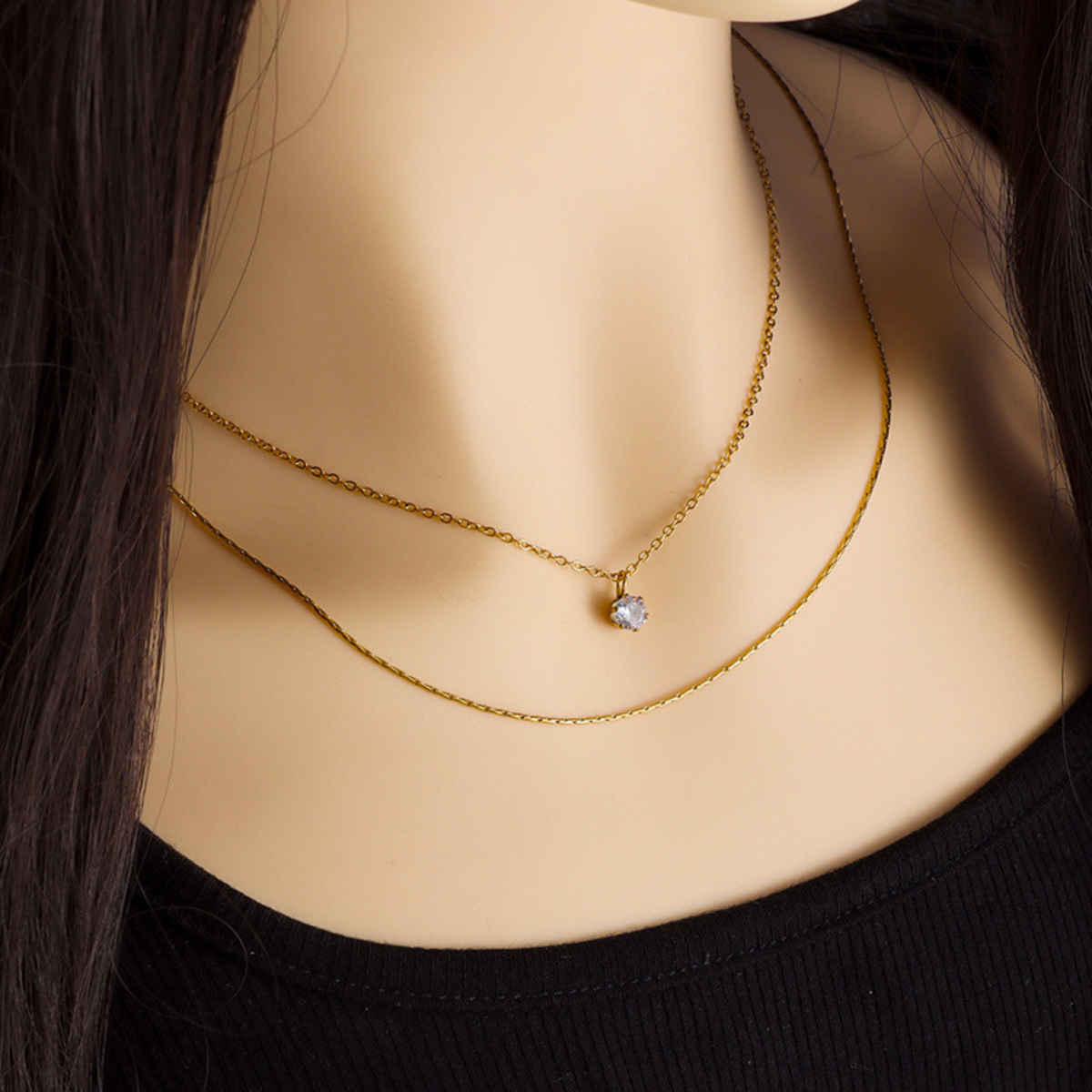 Beautynx Crystal Whisper Minimal Necklace | Gold | BNX-NK-0010