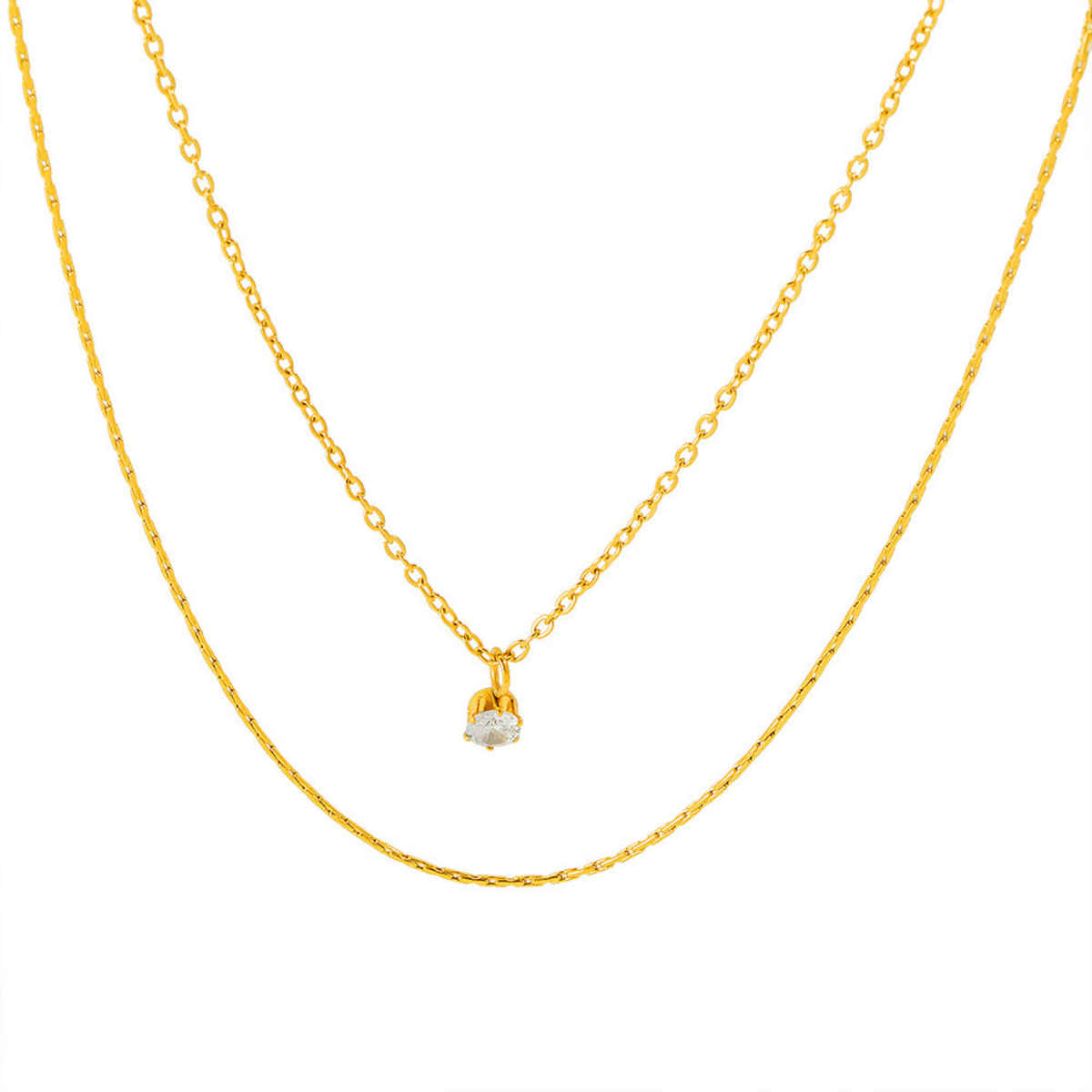 Beautynx Crystal Whisper Minimal Necklace | Gold | BNX-NK-0010